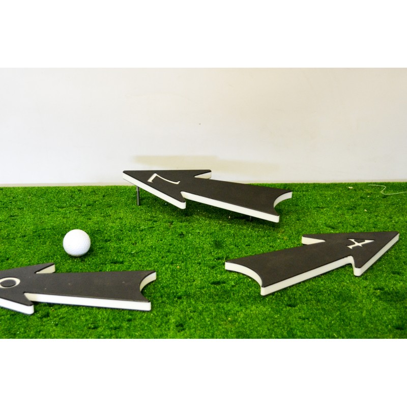Flèches numérotées pour putting