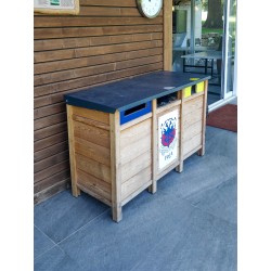 Bac à tri - 3 bacs - Robinia