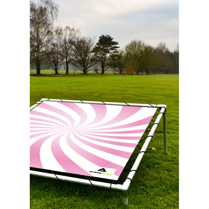 Cible de practice blanche et rose spiral