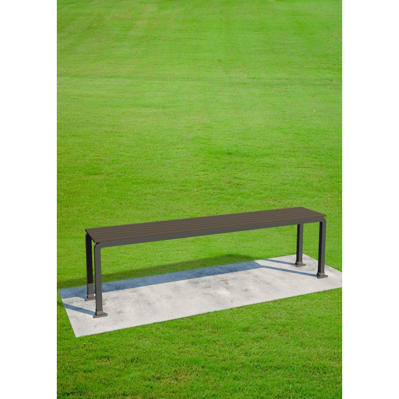 Banc tube acier avec assise composite
