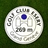 Plaque de distance fairway gravure et logo incrusté