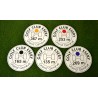 Engraved durable fairway distance marker