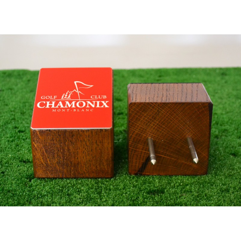 Marque départ en bois massif avec logo