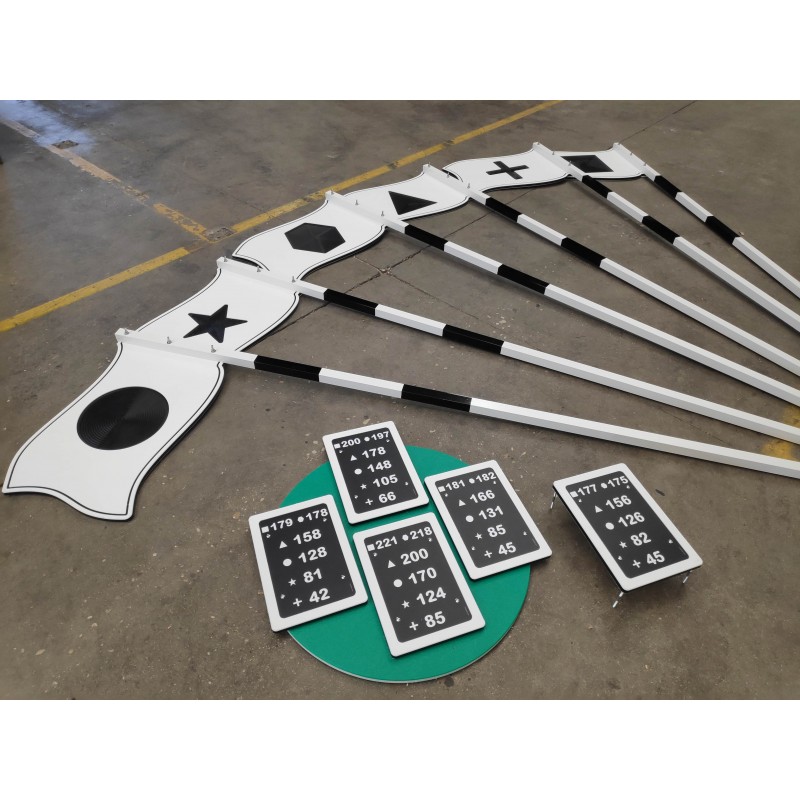 plaques au sol avec cibles