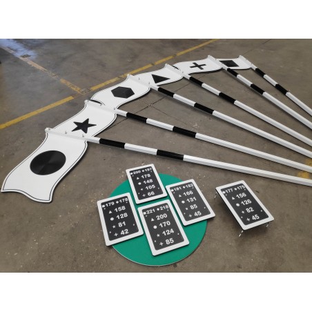 plaques au sol avec cibles