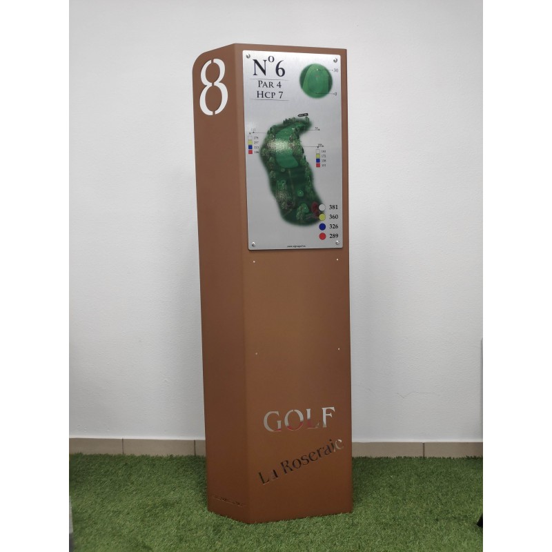 Totem de départ acier corten