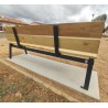 Banc avec dossier en robinier massif