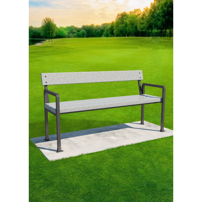 Banc accoudoirs et dossier