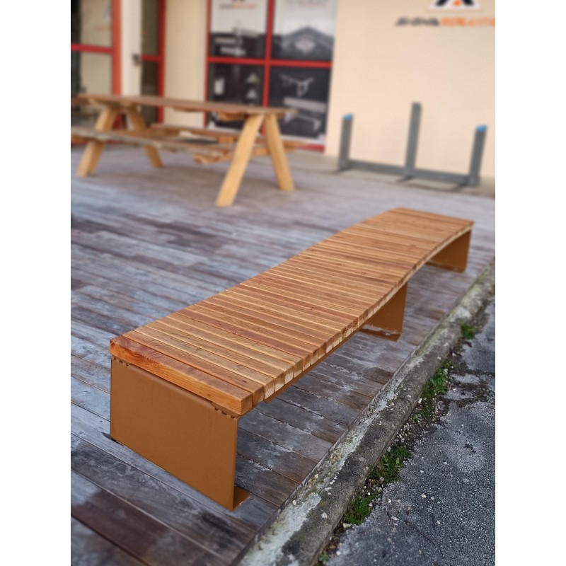 Banc arrondi bois métal