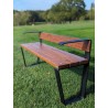 Banc plat acier et robinier moderne