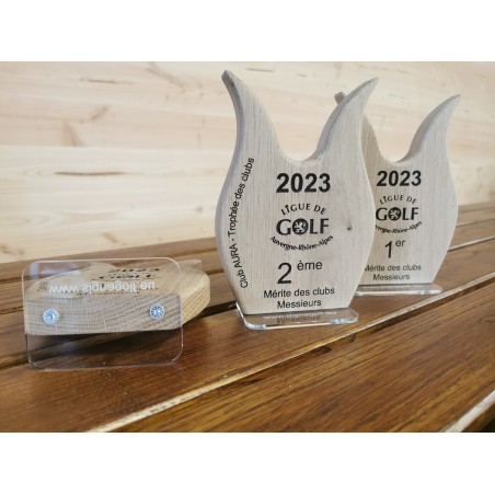 trophée golf bois français
