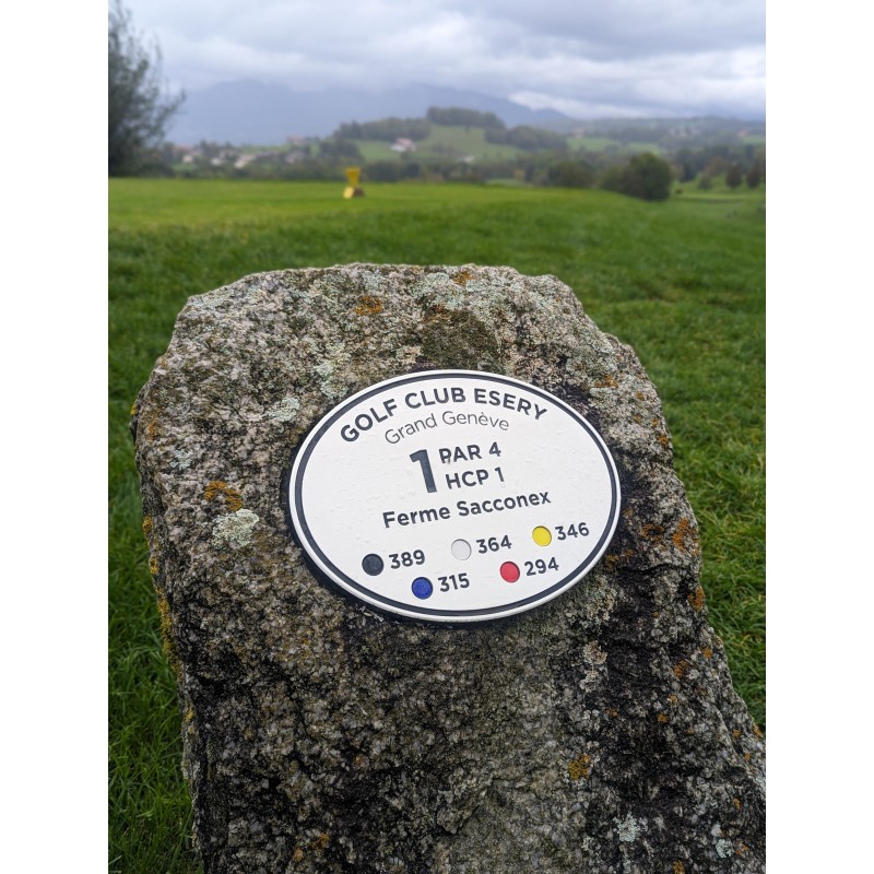 Panneau départ gravé