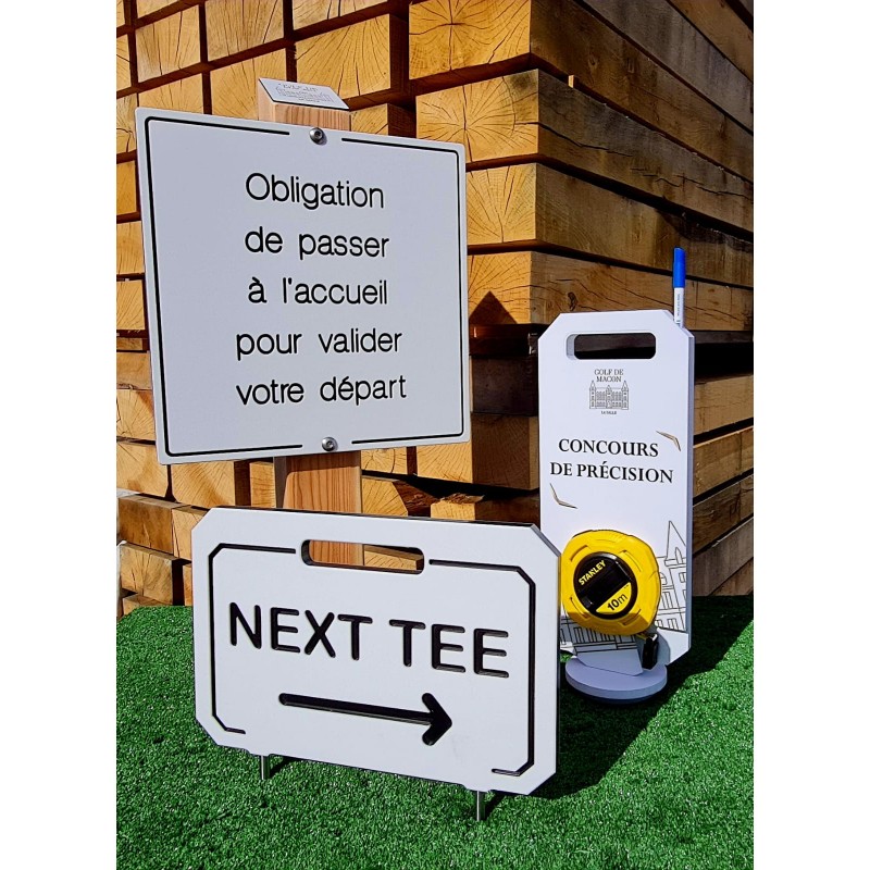 signalétique accueil départ golf