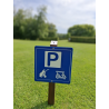 Panneau parking voiturettes golf