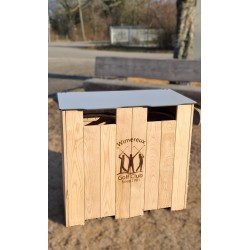 Bac de tri bois logo gravé