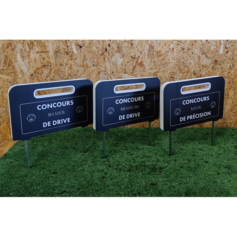 Panneau info concours golf départ