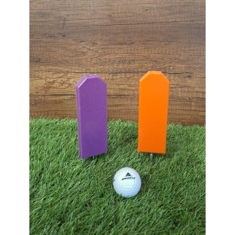 Marque départ orange violet golf
