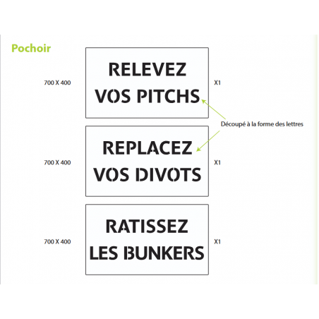 Pochoir étiquette règles golf