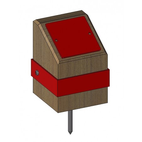 Marque départ bois et métal visible