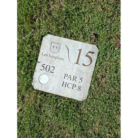 plaque étalonnage golf aspect pierre
