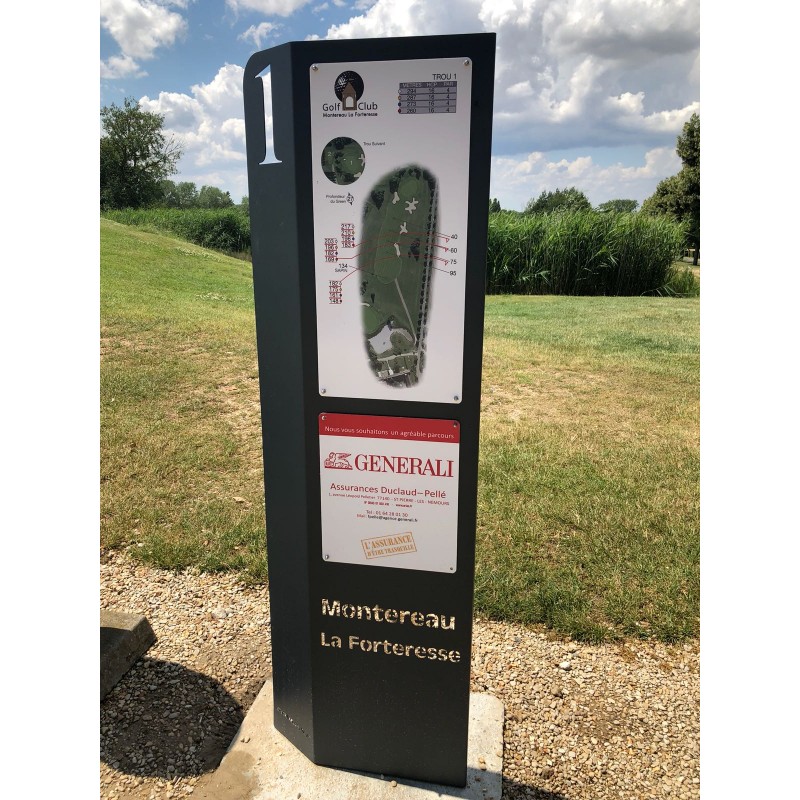 panneau départ avec logo